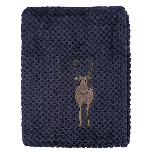 Image of Hudson Baby Unisex Baby Plush Waffle Blanket, Moose, One Size