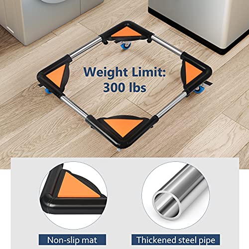 Spacecare Mini Fridge Stand Furniture Dolly Mobile Roller With 4 Locking Wheels-Base Adjustable Refrigerator Washing Machine Stand Moving Cart- Appliance Dolly Cart Roller Pedestal -Black #TOP3