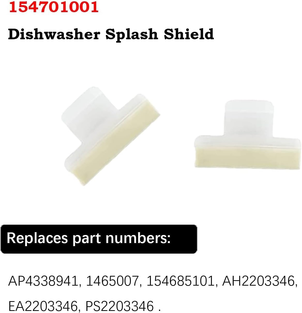 2 Pack 154701001 Dishwasher Splash Shield Fit for Fri-gidaire & Ken-more