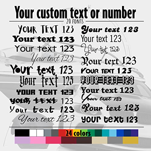 Personalized Lettering Sticker With Your Name, Number Or Custom Text For Laptops, Cars, Trucks, Boats - Make Your Own Design 20 Fonts And Colors To Choose From #TOP11