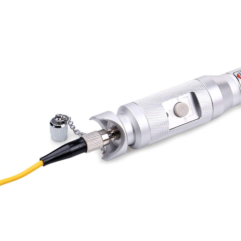 CGOLDENWALL Localizador de fallas visual Full Metal Luz roja Pen Cable Fibra Óptica Tester FC/SC/ST (20mw)