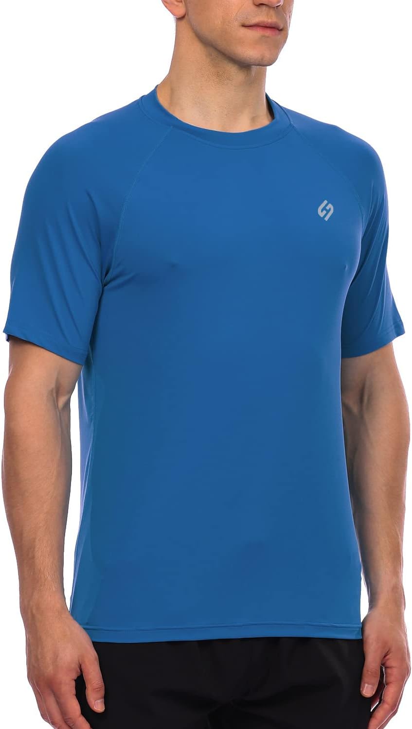 HODOSPORTS Men's Swim Shirt Quick Dry Short Sleeve UPF 50+ Rash Guard Sun Protection - Image 2