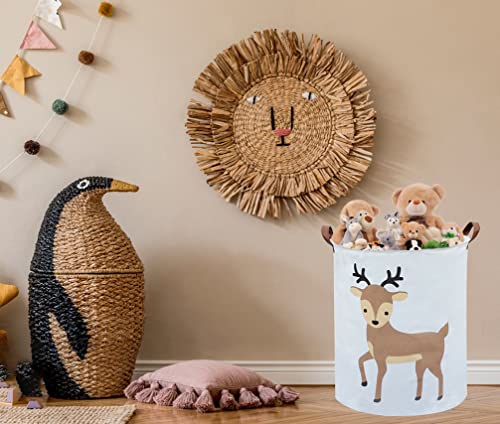 Image of Kids Laundry Basket,Deer Laundry Hamper Collapsible Baby Storage Baskets for Boy Room Decor,Nursery Hamper,Toy Organizer,(Deer)