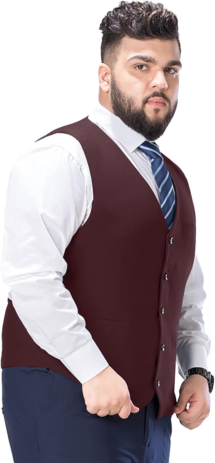 GATMSTZ Mens Suit Vest for Big Tall Formal Fit Business or Casual