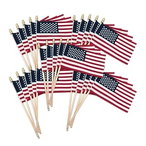 Super Tough Small American Stick Flags 4’’x6’’ | Cotton Outdoor Flag on 10’’ Wooden Stick with Spear Tip | Hand Held Flags Patriotic Decor for Various Holiday Parties and National Flag Day | 500 Pack Super Tough Small American Stick Flags 4×6 Cotton Outdoor Flag on 10 Wooden Stick with Spear Tip Hand Held Flags Patriotic Decor for Various Holiday Parties and National Flag Day 500 Pack