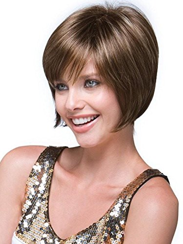 Audrey Wig Color Sandy Silver - Rene of Paris Wigs Short 6" Layered Bob Angled Sides Synthetic Average Cap