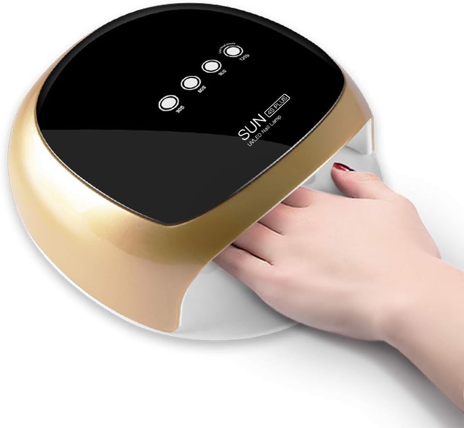 52W Professional Automatic Sensor UV LED Nail Lamp with UV Shield Gloves by athena