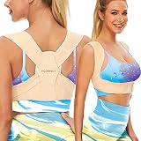 Vicorrect Corrector de Espalda para Mujeres y Hombres, Corrector Postura Ajustable para Enderezar la Espalda Alta y Proporcionar Alivio al Dolor de Cuello, Hombros y Espalda Superior (S/M)