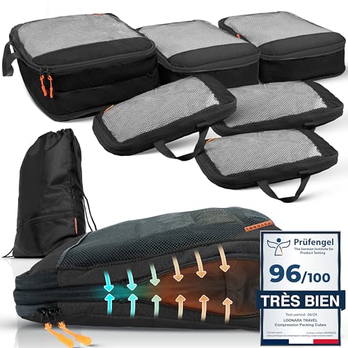 Travel organizer with compression for suitcase and backpack