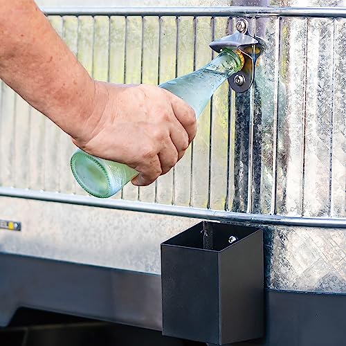 Permasteel Rolling Patio Cooler – Large Outdoor Ice Chest with Wheels, Beverage Cooler for Backyard, BBQ, Tailgate, Beach, Parties, Rustic Farmhouse Design