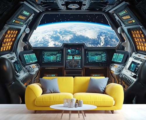 Space Ship Mural Wallpaper - 79" x 79" Mural, Space
