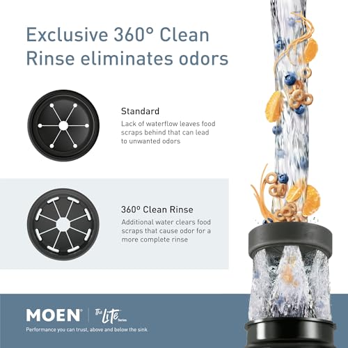 Image of Moen GT33C Lite Series 1 /3 Horsepower Continous Feed Garbage Disposal featuring Fast Track Technology, Power Cord Included