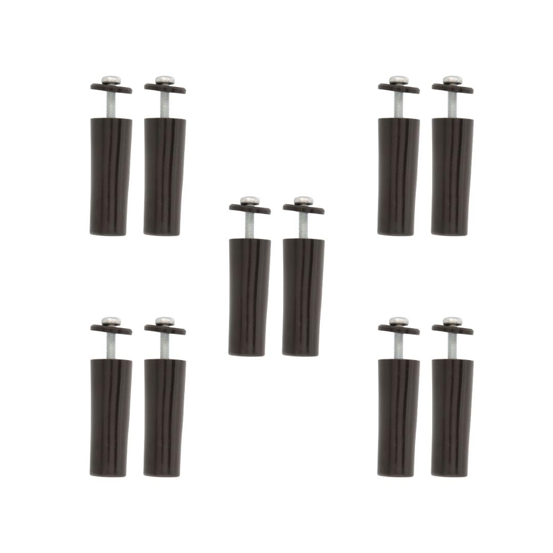 Amig - Pack of 10 Roller Shutter Stoppers | Shock Absorber with M5 Rustproof Screw and Outer Washer | Weather Resistant | Length: 40 mm | Bronze