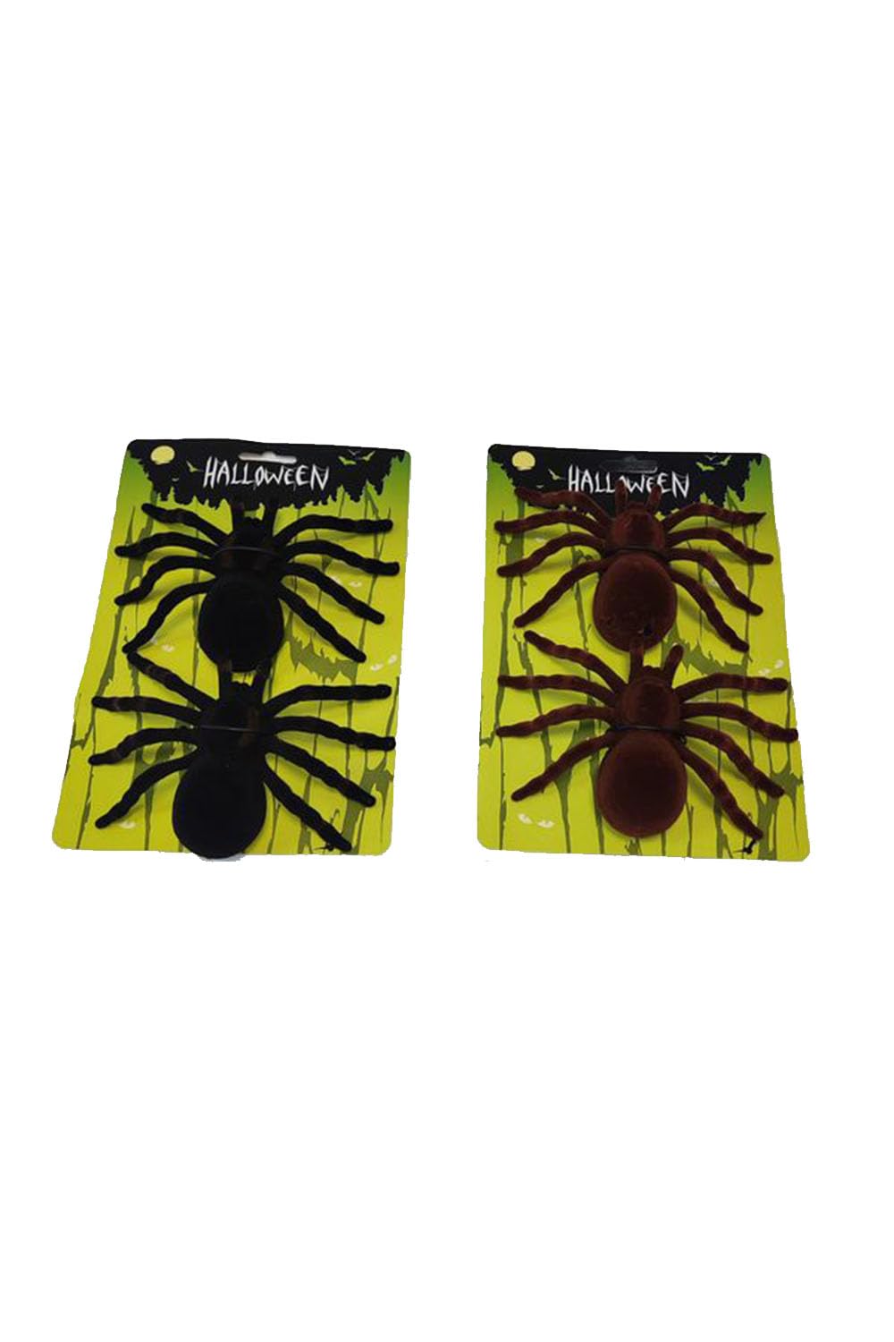 BloomFashion® Halloween Spooky Black Plastic Spider & Insects For Party Decorations, Realistic Look Scary Furry Stripe Spiders Halloween Pranks Toys Themed Party Favors Spider Flocked