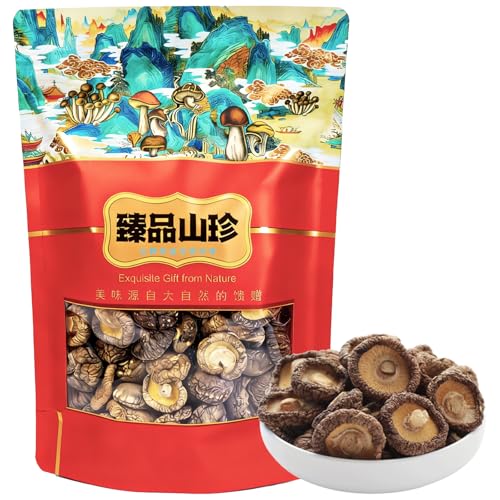 Shiitake Pilze Getrocknet zum Kochen & Essen Getrocknete Pilze natürlich Asiatische Speisepilze Vegan kein Gluten für Reis und Suppen 200g