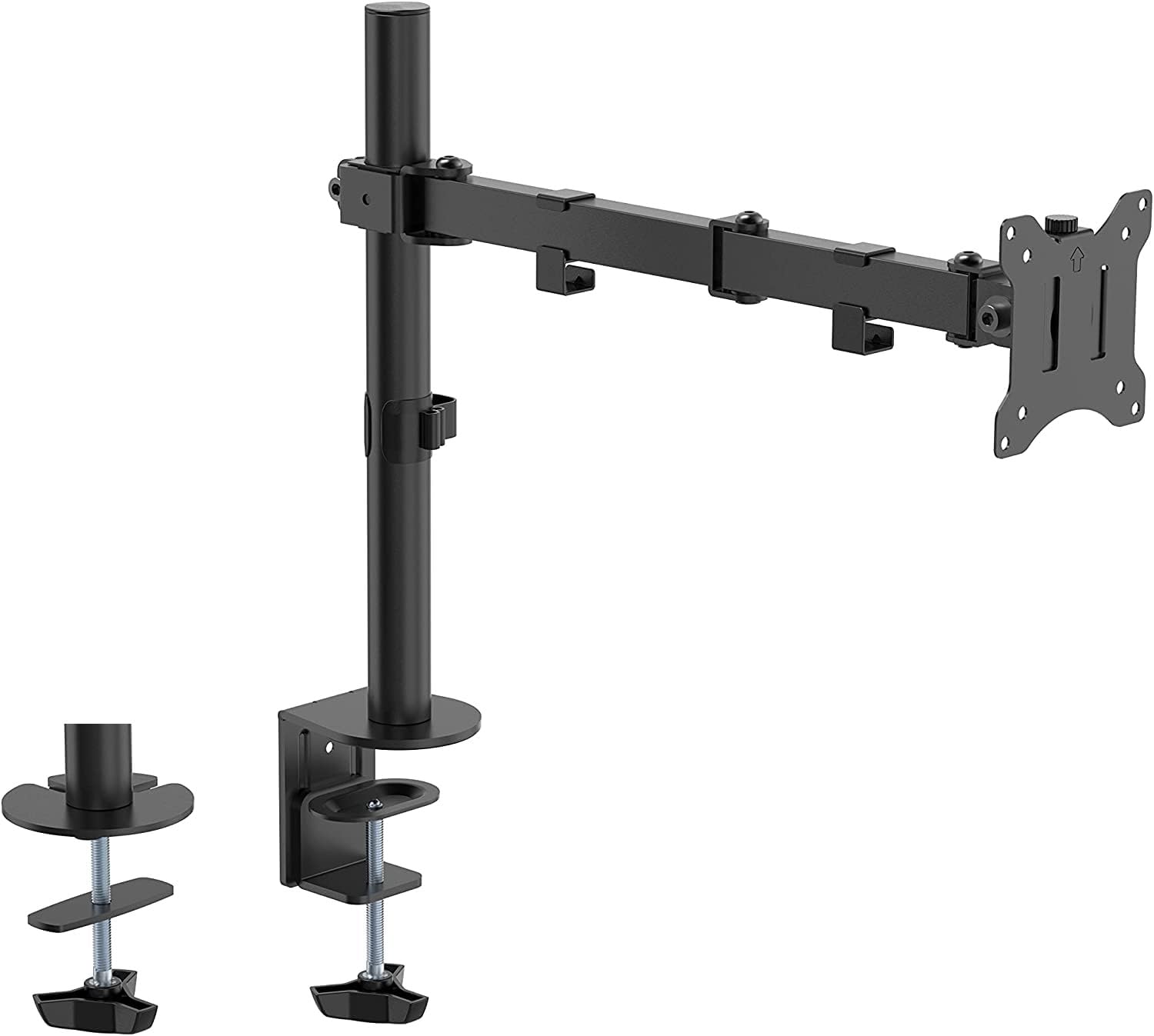 SYGA Single Monitor Stand Arm Desk Mount Fully Adjustable Bracket Ergonomic 180 Tilt, 360 Rotation & 360 Swivel Arm - VESA Dimensions: 75x75-100x100 - Single-image-47