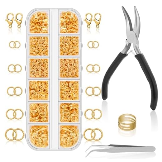 Anezus 1200PCS Jump Rings for Jewelry Making Kit, Gold, Jewelry Making Supplies and Necklace Repair, Modern Style, Small Size, Not Foldable