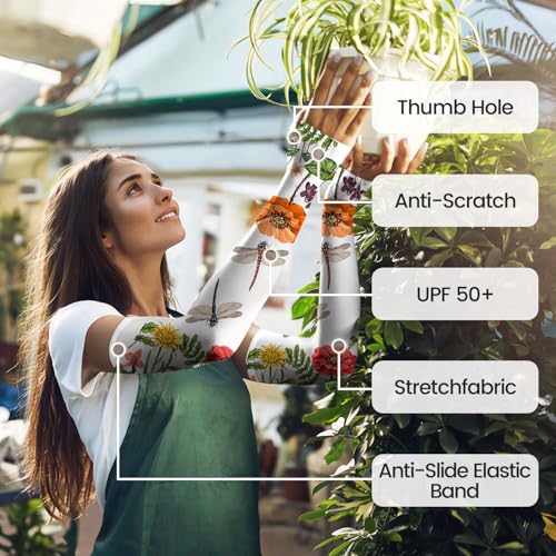 Image of YPHCDO Gardening Sleeves for Women Farm Sun Protection Thorn Proof Cooling Arm Sleeves to Cover Arms for Garden Sports