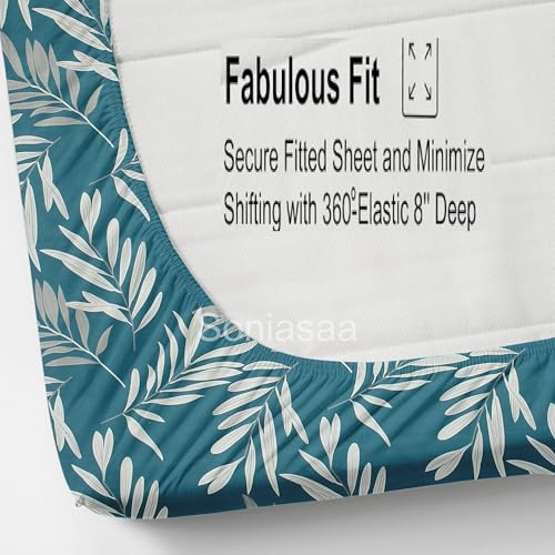 Image of 255 TC Glace-Cotton All Around Elastic Fitted Bedsheet, Elastic Fitted Bedsheet Single Size Bedsheet for Single Bed with 1 Pillow Cover, Size - 72 x 36 x 8 Inch Color