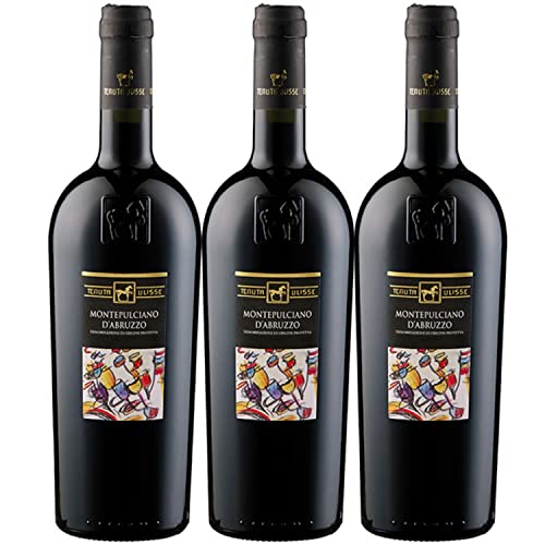 Tenuta Ulisse Montepulciano d'Abruzzo Rotwein Wein Trocken DOP Italien I Versanel Paket (3 x 0,75l) Cover