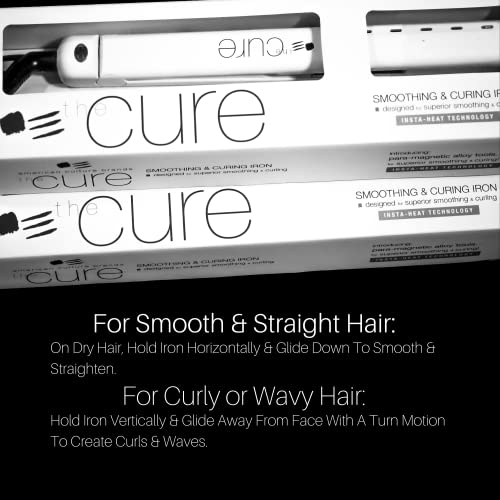 The Cure Flat Iron | 450 °F Para-Magnetic Alloy Hair Straightener | For Superior Smoothing, Straightening, Curling & Waving | Instant Heating & Constant Temperature Control | Protects From Heat Damage #TOP5