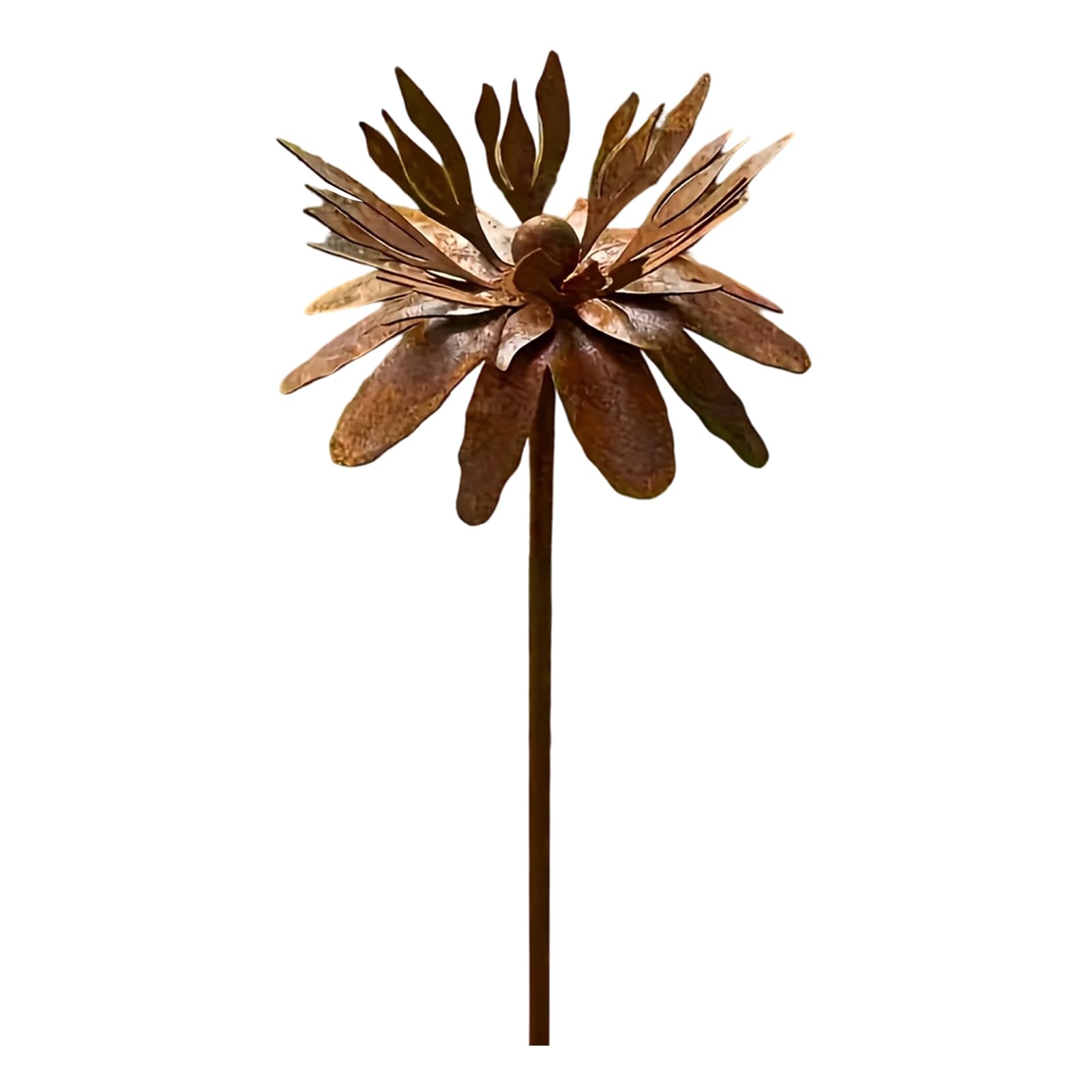 matumou Rusty Outdoor Flower Metal Yard Stake, Rusted Iron Art Flower Garden Decoration, Weather-Resistant Garden Ornament for Lawn,