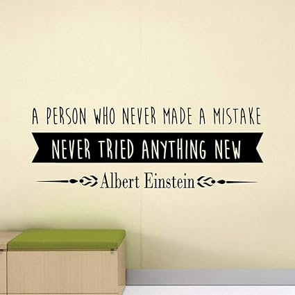 Autocollant Mural Stickers Muraux Chambre Albert Einstein Citation Sticker Erreur Lettrage En Vinyle Autocollant En Classe Affiche Science Signe Bureau Chambre Decoration Decor Amazon Fr Bricolage