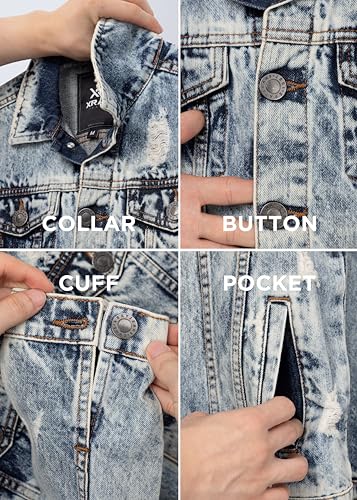 Image of X RAY Boys & Kids Denim Jean Jacket, 100% Cotton & Cotton Flex Washed Fall Outerwear Trucker Casual Jacket for Boys