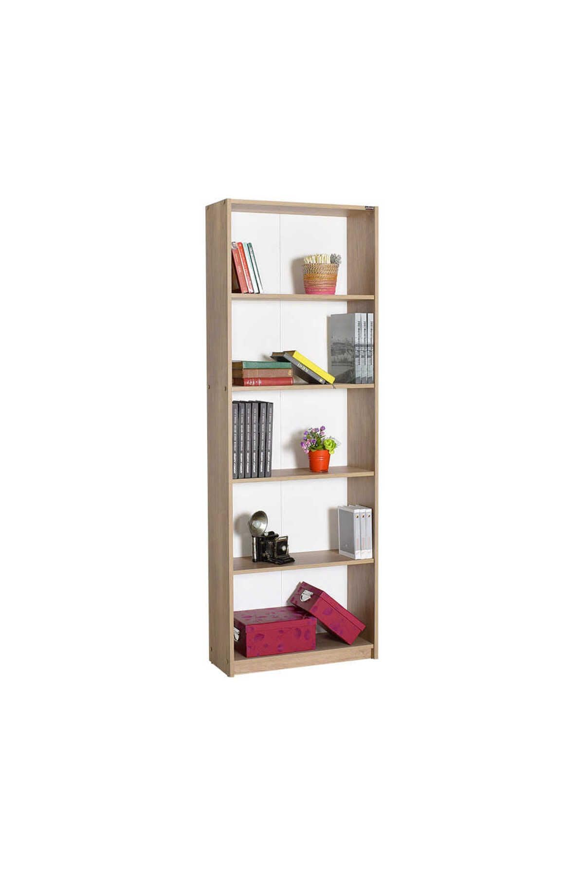 Adore Mobilya Furniture Large 5 Shelves Modern Storage Shelving Unit, 64 cm Width x 182 cm Height x 26 cm Depth, Tori