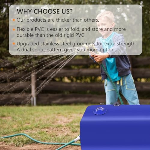 Image of Water Tank, 30 Gallon Water Storage Bladder, Foldable Portable Water Storage, Large Water Storage Containers with 3 /4 inch PVC Spigot and Hose Kit for Camping, Garden, Emergency Water Bag