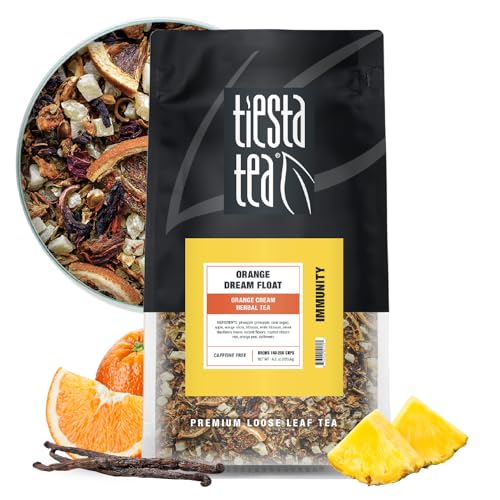 Image of Tiesta Tea - Orange Dream Float Tea, Loose Leaf, Orange Cream Herbal Tea, Premium Caffeine-Free Tea Blend, Make Hot or Iced & Up to 200 Cups, 16 oz Resealable Bulk Pouch