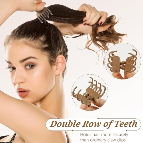 Aucuu Haarklammer Klein 8 Stück, Klauen Haarspangen, Mittelgroße Claw Clip, Small Hair Clip, Rutschfeste Haarspange, Haarspangen Damen für Dünnes Dickes Haar, Haarstyling-Zubehör für Frauen Mädchen