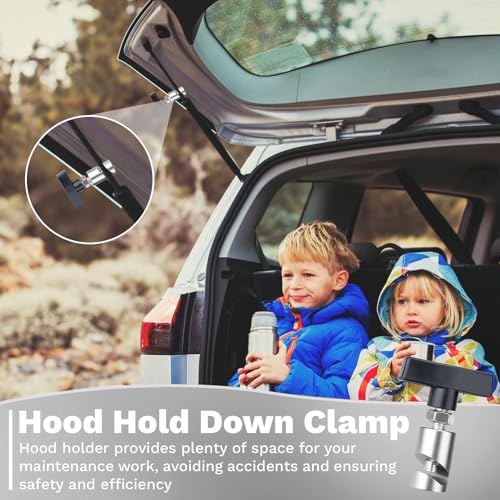 Image of ecocstm 2 PCS Car Hood Prop Struts Clamp, Hood Strut Clamp, Car Hood Holder