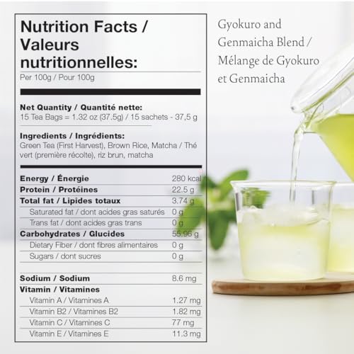 Té verde japonés Gyokuro y Genmaicha 15 saquitos miniatura 2