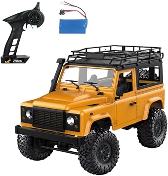 MN Model MN90 1/12 Land Rover Defender D90 4WD RC Model Crawler Offroad Uzaktan Kumandalı Araba Arazi Aracı Truck RTR Sarı MN-90 +Dahili Işık Seti