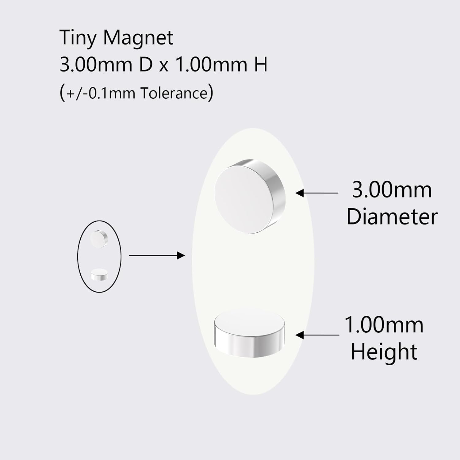 N52-D3x1mm - 1000 Pack, Tiny Round Rare Earth Magnets, Mini Neodymium Disc Magnets for DIY, Building, Craft & Miniatures, Whiteboard Office, 3D Printing, Scientific, Small Fridge Magnet