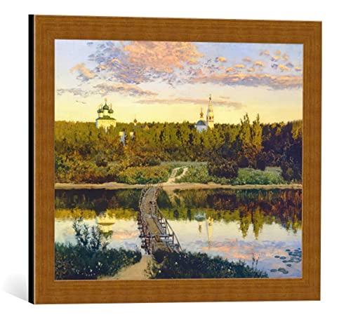 Kunst für Alle Image encadrée: Isaak Iljitsch Lewitan Monastère Silencieux - Impression d'art décorative, en Cadre de Haute qualité, 50x40 cm, Cuivre Brossé