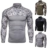 JPDD Polo Shirts Herren Langarm Golf Tshirts Schnelltrocknend Sport Outdoor Poloshirt T-Shirt Tactical Shirt Combat Shirt Langarm Camouflage Shirt Paintball Army Hemd Militär Uniform