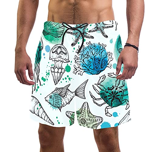 Short de bain pour homme avec doublure en maille respirante grande taille