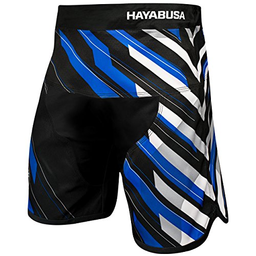 Hayabusa Metaru Charged Brazilian Jiu Jitsu and MMA Shorts (Black/Blue, 32)