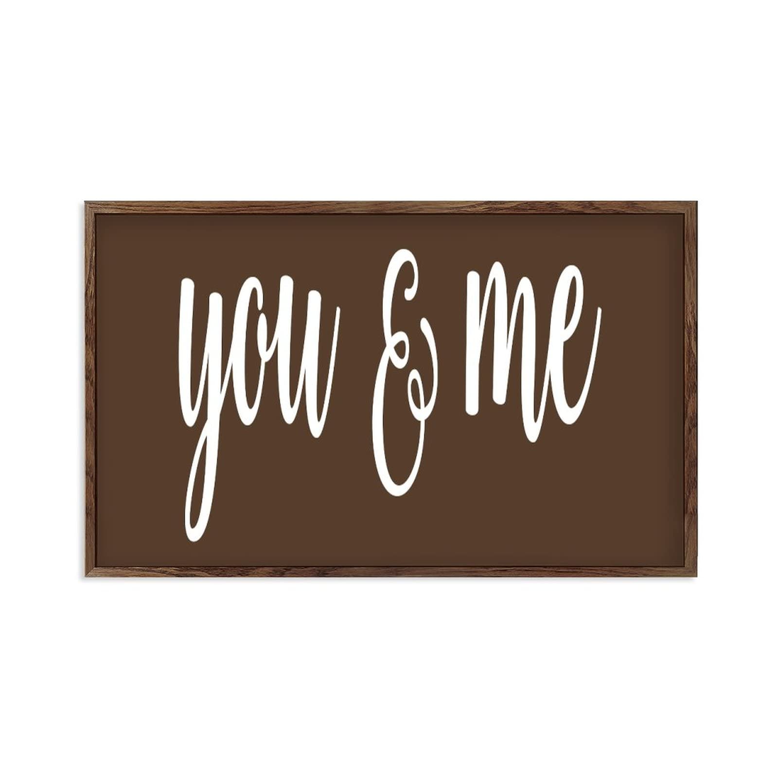Plaque en bois encadrée You & Me enseigne romantique pour couple