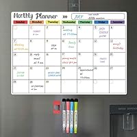 Dry Erase Calendar Kit- Magnetic Calendar for Refrigerator - Monthly Fridge Calendar Whiteboard with Extra-Thick Magnet Included Fine Point Marker & Eraser
