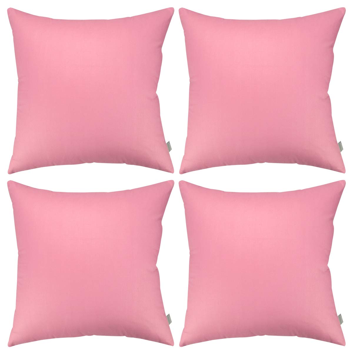 Thmyo 4-Pack 100% Cotton Comfortable Solid Decorative Throw Pillow Case, Square Cushion Cover Pillowcase Sublimation Blank Pillow Covers DIY Throw Pillowcase for Couch Sofa(16x16 inch/ 40x40cm,Pink 2)