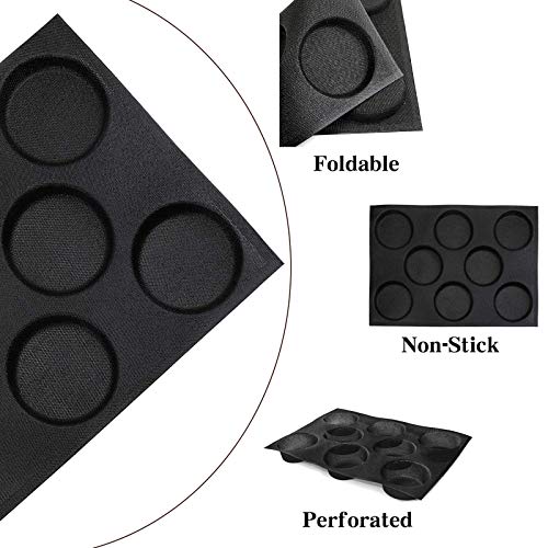 Hamburger Bun Pan Non Stick Silicone Hamburger Bun Mold for Baking Silicone Hamburger Bread Forms Great Perforated Bakery Molds for Gluten Free Buns