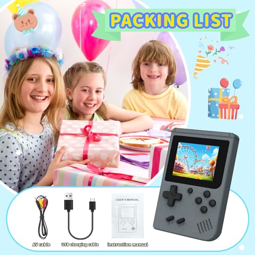 Image of Retro Handheld Games Console Built-in 400 Video Games, Portable Handheld Emulator with 3.0 Inch Screen, Mini Travel Retro Gaming Consle (Classic Gray)
