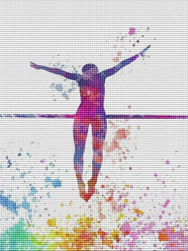 JXAVAXDE Gymnastics Diamond Painting Kit 12x16in