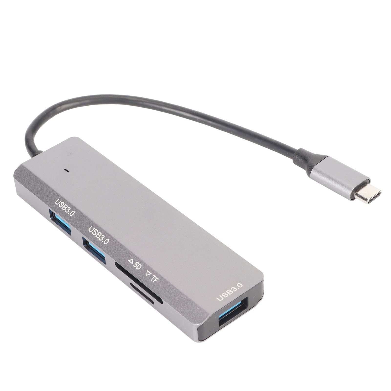 Hub USB3.0 Hub Tipo C Hub USB C Velocidad de transmisión de 5 Gbps Plug and Play Divisor USB3.0 de 3 Puertos con Lector de Tarjetas de Memoria Aleación de Aluminio Disipación de