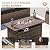 Aoxun Patio Furniture Sets, 8-Piece Outdoor Patio Furniture with 44'' Propane Gas Firepit Table, Wicker Outdoor Conversation Set Sectional Sofa for Backyard, Poolside, Garden (Black Cushion)
