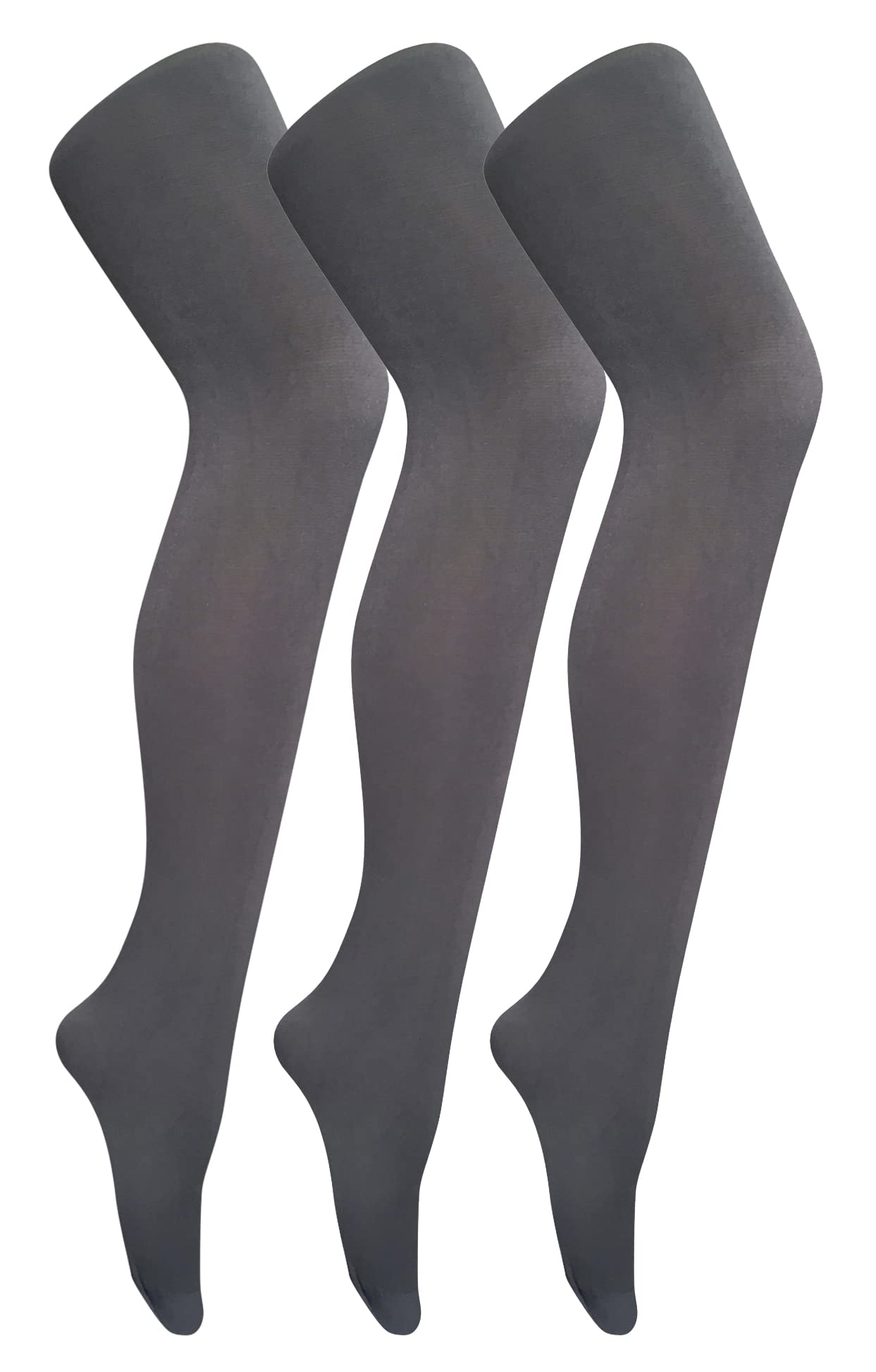 Sock Snob 3 Pair 80 Denier Opaque Tights - Grey - Nylon/Elastane