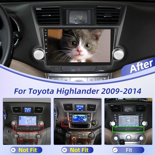 [8 Core 4 + 64G] Android Car Stereo para Toyota Highlander 2008 2009-2013 com Carplay sem fio e Andr